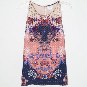 NWOT Kenar Sleeveless Paisley Floral Owl Blouse